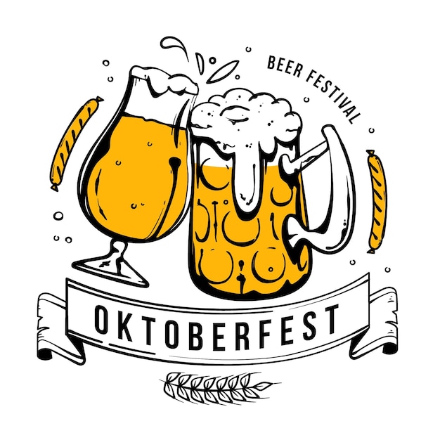 Tema desenhado à mão da oktoberfest