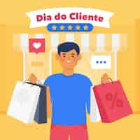 Vetor grátis tema do dia do cliente