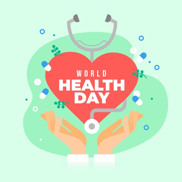 Tema do evento design plano mundo dia da saúde