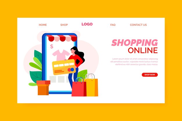 Tema do modelo de página de destino de compras online