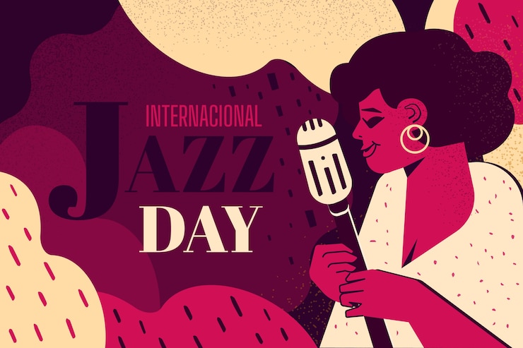 Vetor grátis tema internacional do evento do dia do jazz