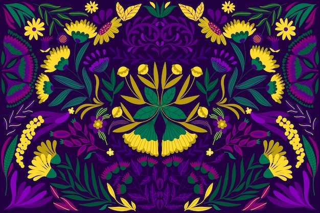 Vetor grátis tema mexicano colorido para o fundo