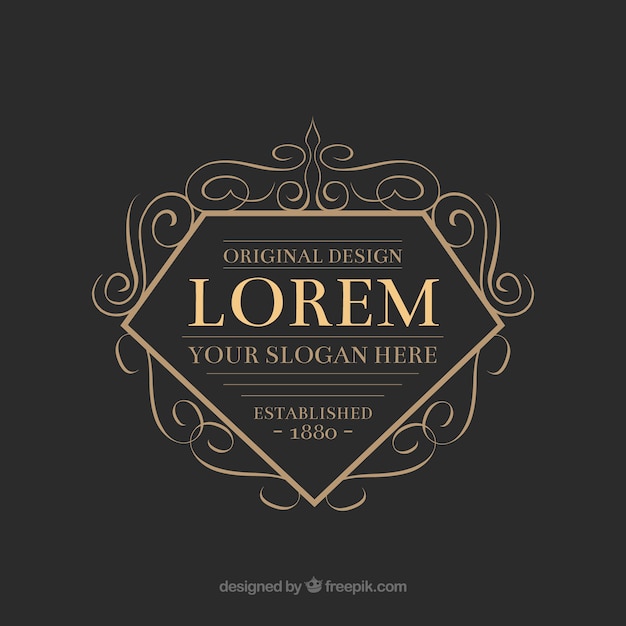 Template emblema ornamental