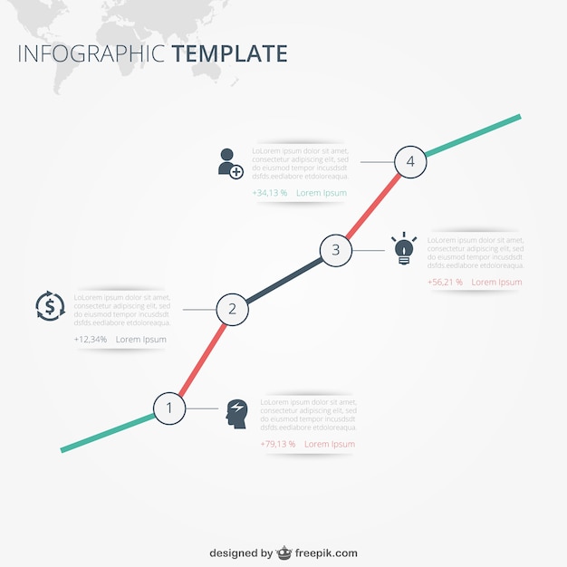 Vetor grátis template infográfico com texto