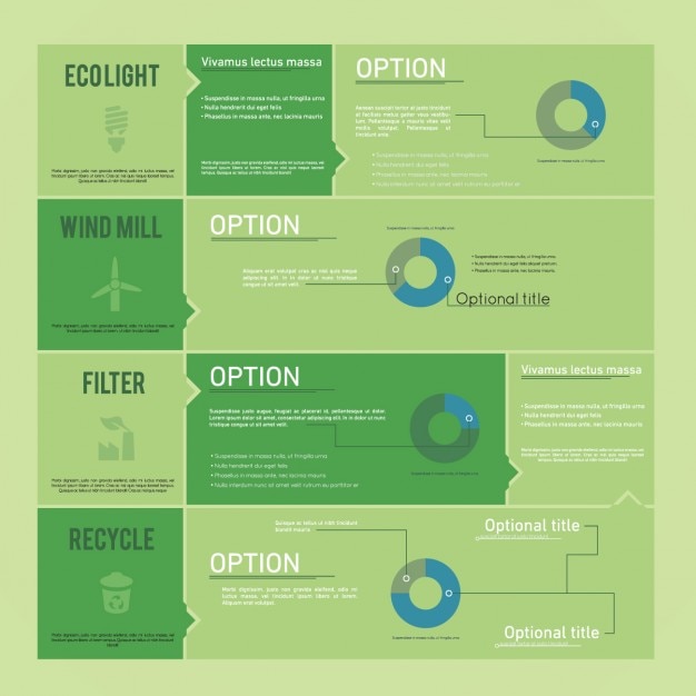 Vetor grátis template infográfico verde