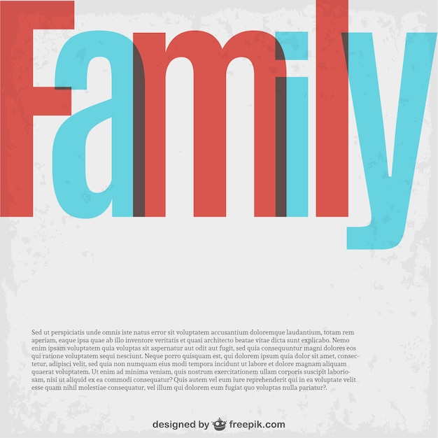 Vetor grátis template lettering vetor família