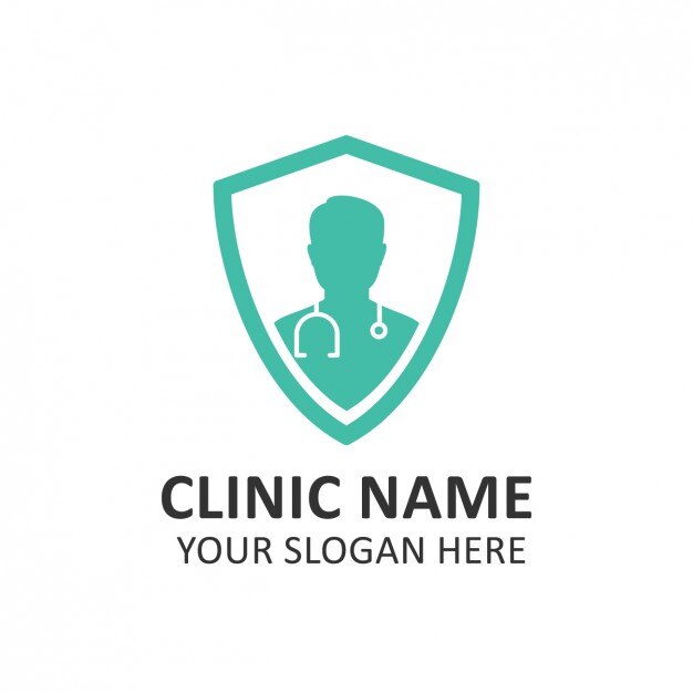 Vetor grátis template logo turquesa hospital