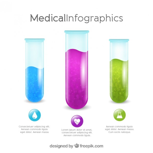 Vetor grátis template médica infográfico proveta