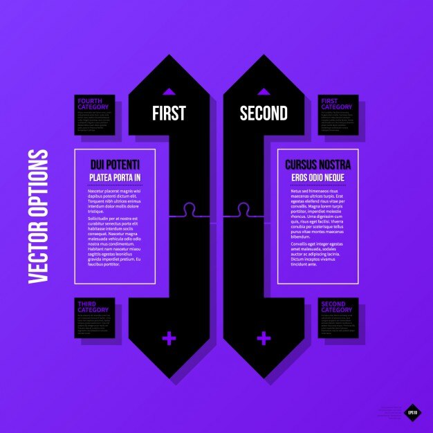 Vetor grátis template roxo infográfico