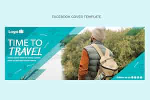 Vetor grátis tempo de design plano para viajar capa do facebook