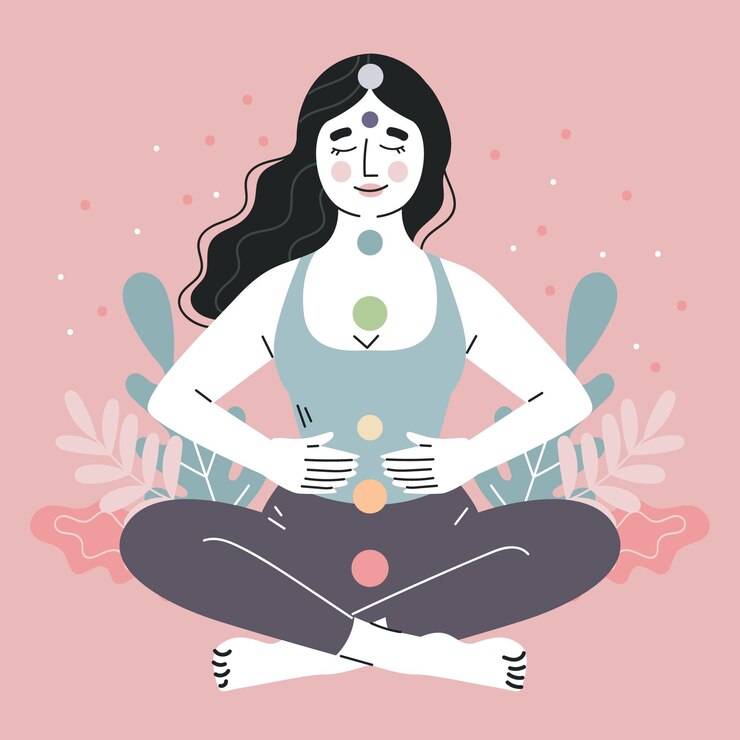 Vetor grátis terapia de reiki de desenho desenhado à mão