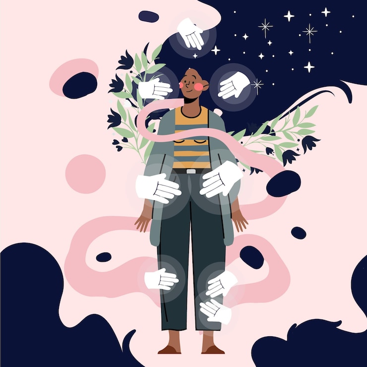 Vetor grátis terapia reiki ilustrada