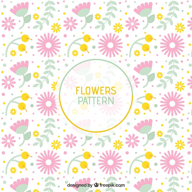 Teste padrão bonito com flores em cores pastel