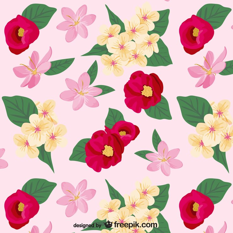 Vetor grátis teste padrão de flores coloridas