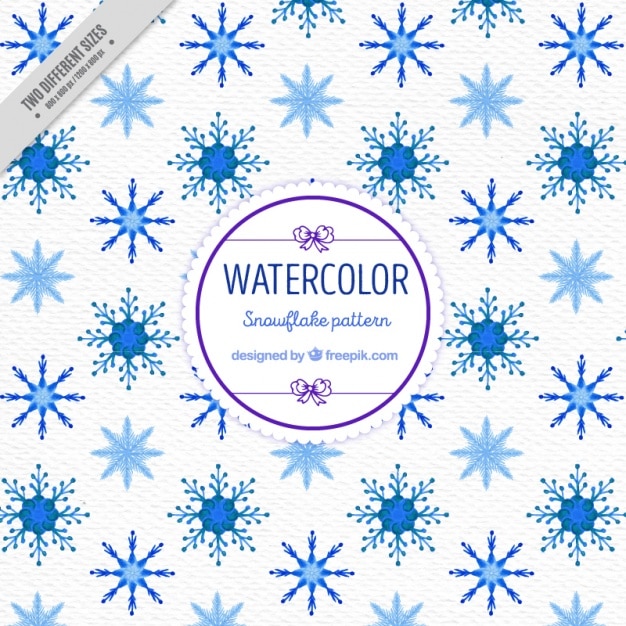 Vetor grátis teste padrão do inverno com flocos de neve aquarela