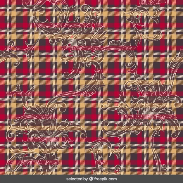 Teste padrão do tartan com ornamentos