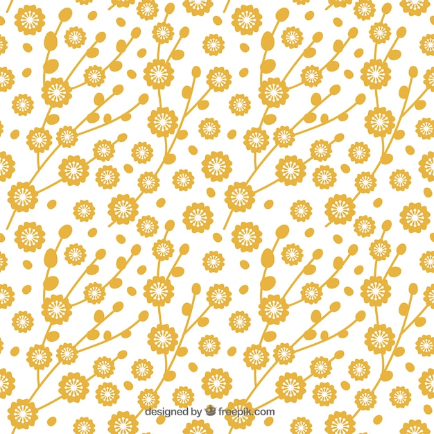 Vetor grátis teste padrão floral amarelo bonito