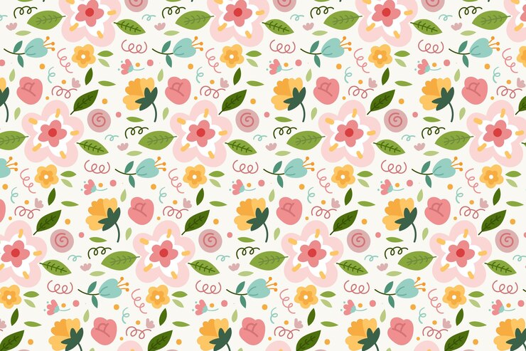 Vetor grátis teste padrão floral clolorful