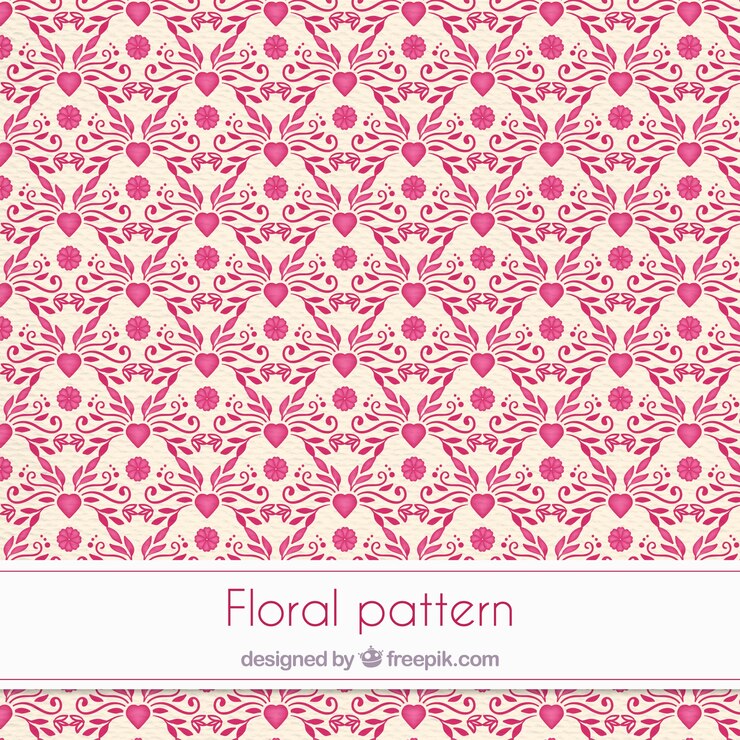 Vetor grátis teste padrão floral vermelho