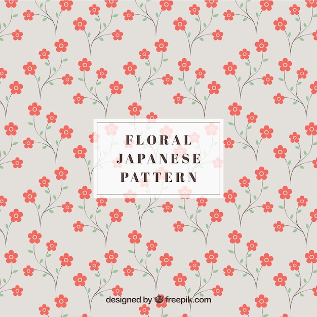 Teste padrão japonês com flores vermelhas