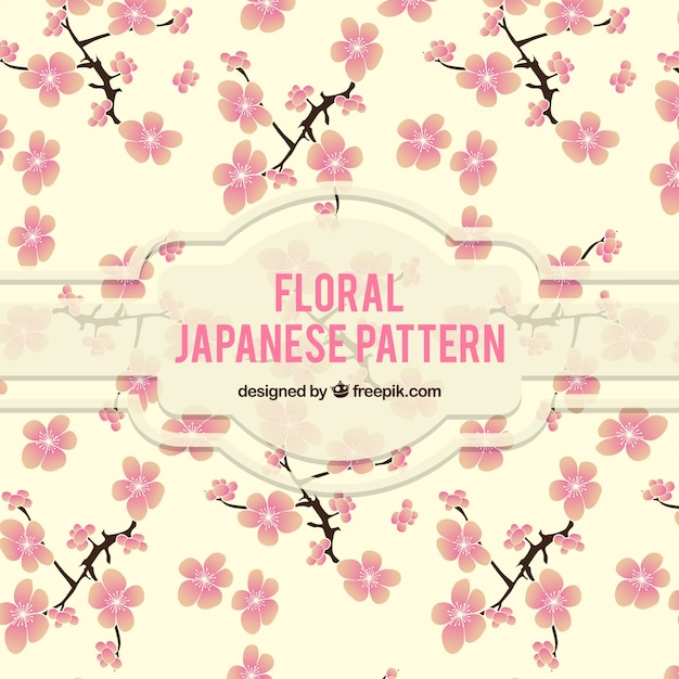 Vetor grátis teste padrão japonês floral
