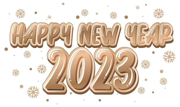 Texto de feliz ano novo 2023 para design de banner