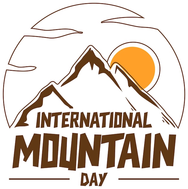 Vetor grátis texto do dia internacional da montanha para design de pôster