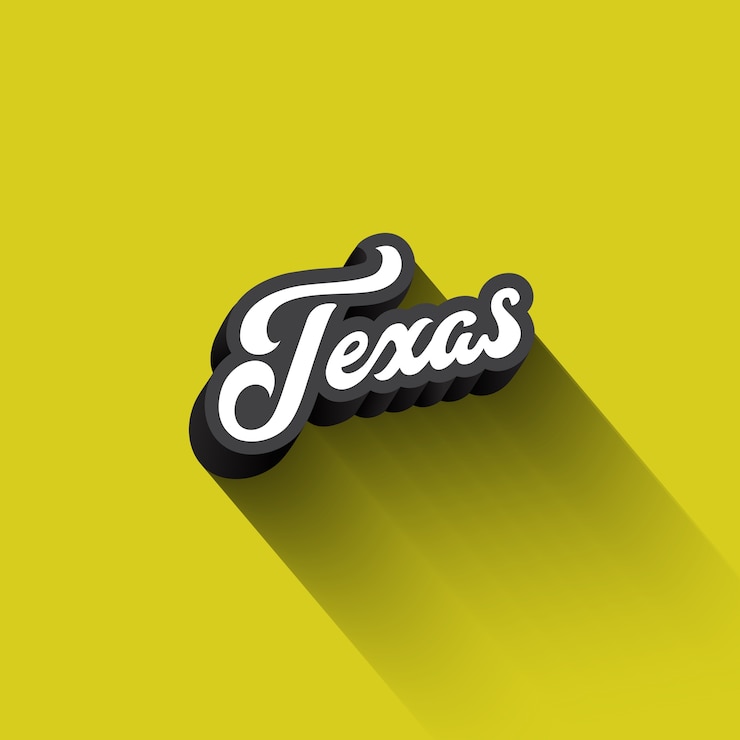 Vetor grátis texto do texas caligrafia vintage retro lettering