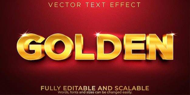 Texto editável com efeito de texto dourado luxo