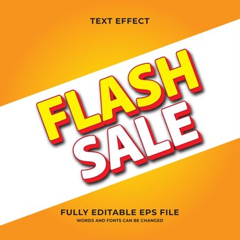 Texto editável de efeito de texto de venda em flash