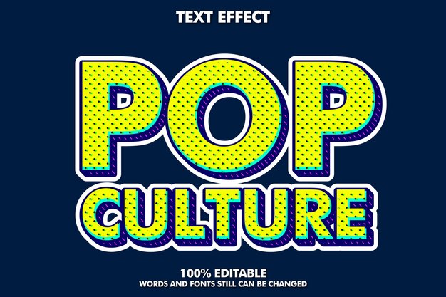 Texto editável de pop art moderno
