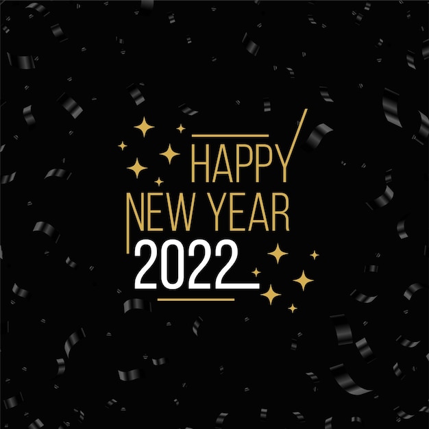 Texto elegante de ano novo 2022 em fundo preto