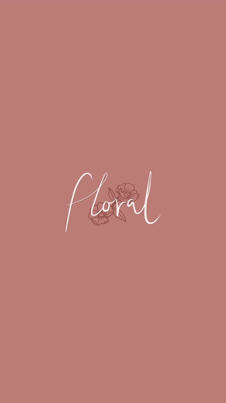 Vetor grátis texto floral em um vetor de papel de parede móvel de fundo rosa