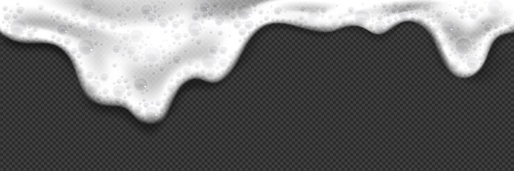 Vetor grátis textura de espuma de cerveja vetor de sabão de shampoo branco 3d