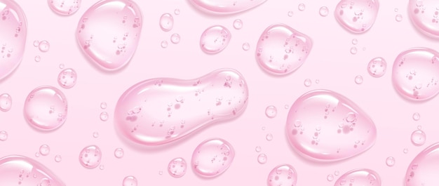 Vetor grátis textura de gel rosa realista com bolhas de soro