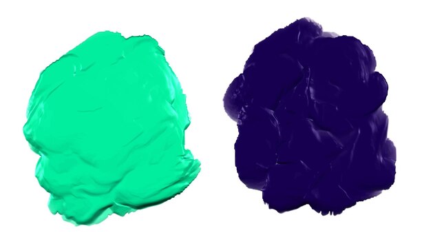 Textura de tinta acrílica aquarela espessa verde e azul
