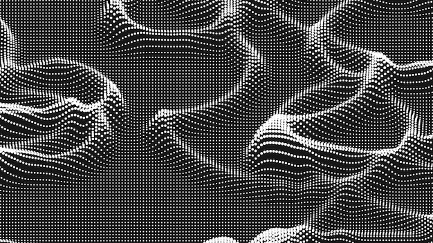 Vetor grátis textura dos fios da onda do ponto fundo abstrato do ponto fundo tecnológico do ciberespaço
