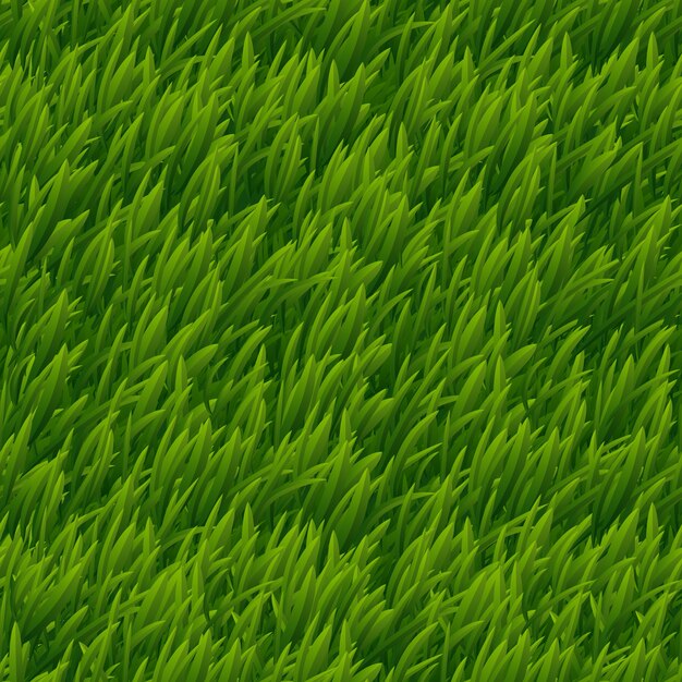 Textura perfeita do vetor da grama verde. Natureza do gramado, planta do prado, ilustração natural ao ar livre do campo