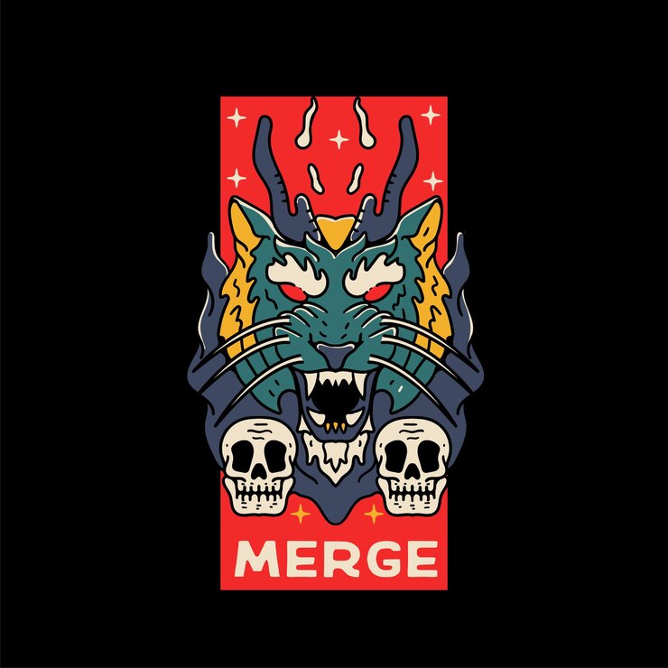 Vetor grátis tigre fantasma com ilustração de caveira