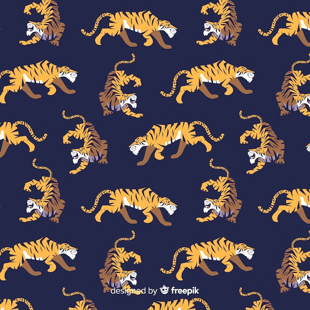 Tigre padrão desenhado à mão design