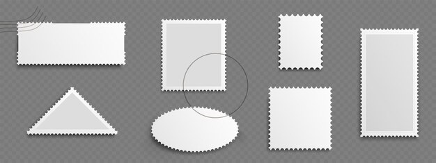 Timbres postais em fundo transparente