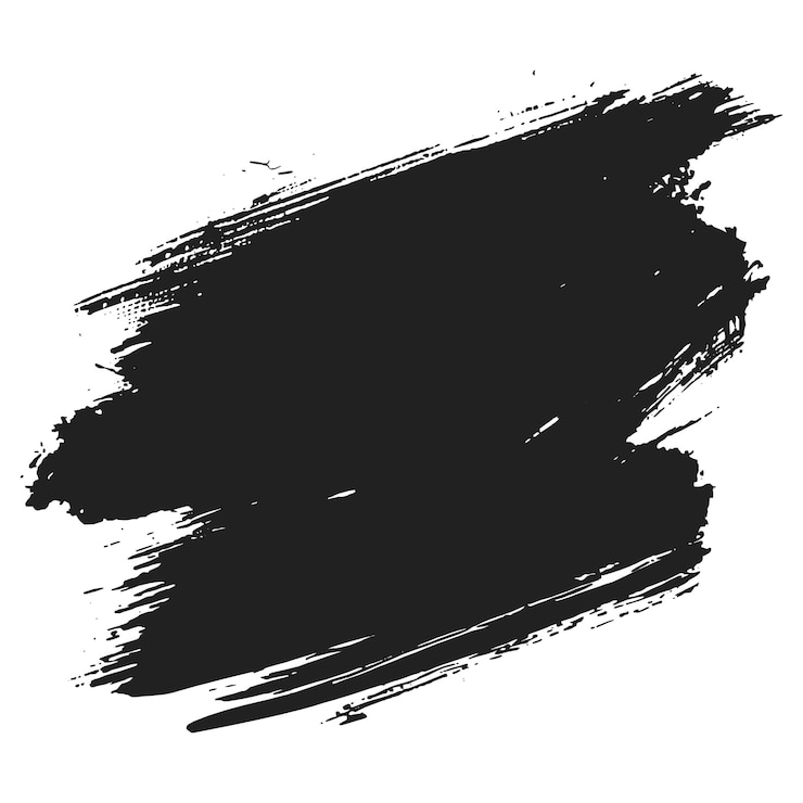 Tinta moderna de pincel preto sobre um fundo branco