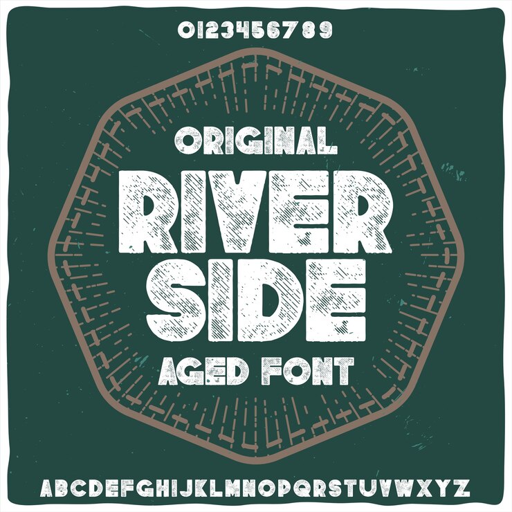 Vetor grátis tipo de letra da etiqueta original chamada "river side"