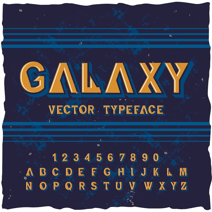 Vetor grátis tipo de letra da etiqueta original denominado "galaxy".