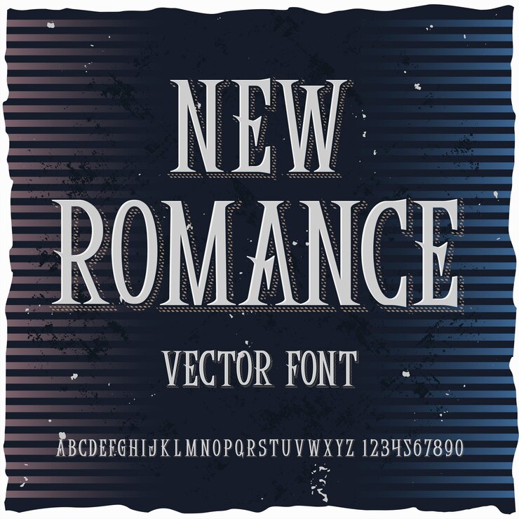 Vetor grátis tipo de letra da etiqueta original denominado "new romance".