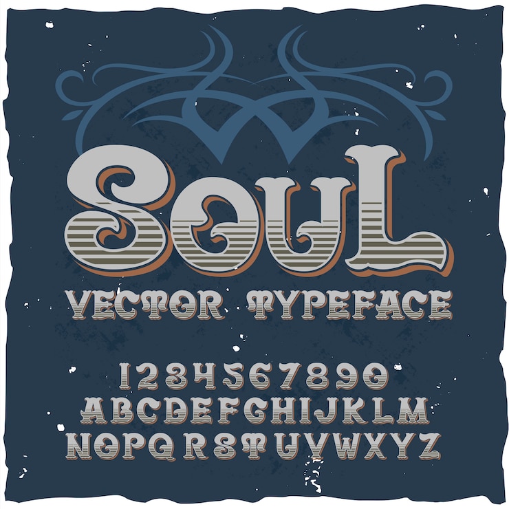 Vetor grátis tipo de letra da etiqueta original denominado "soul".