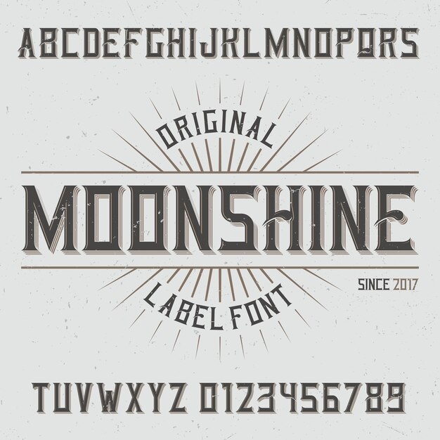 Tipo de letra de rótulo vintage chamado Moonshine