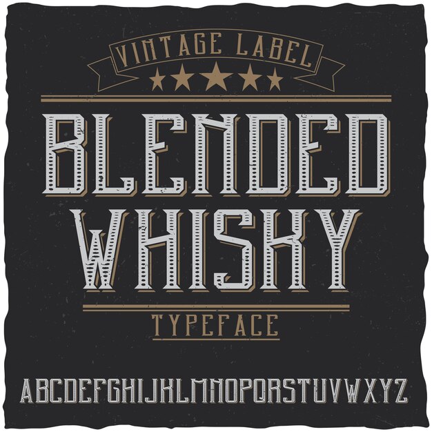Tipo de letra vintage chamado Blended Whiskey
