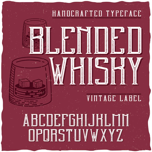 Vetor grátis tipo de letra vintage chamado blended whiskey