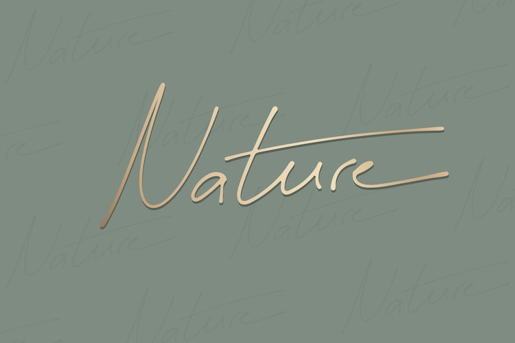 Vetor grátis tipografia de natureza dourada em um vetor de fundo verde
